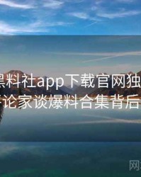 0226. 黑料社app下载官网独家专访：周评论家谈爆料合集背后故事