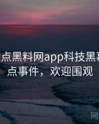 1290. 盘点黑料网app科技黑幕十大焦点事件，欢迎围观