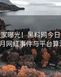 0532. 独家曝光！黑料网今日2021年10月网红事件与平台算法
