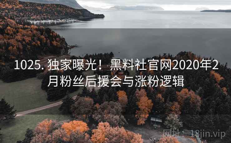 1025. 独家曝光!黑料社官网2020年2月粉丝后援会与涨粉逻辑 1025. 独家曝光!黑料社官网2020年2月粉丝后援会与涨粉逻辑